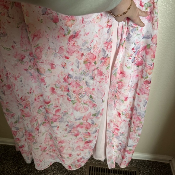 Birdy Grey Laurie Chiffon Bridesmaid Dress Sz XL Pink Falling Petals NEW Plus Sz - Picture 5 of 10